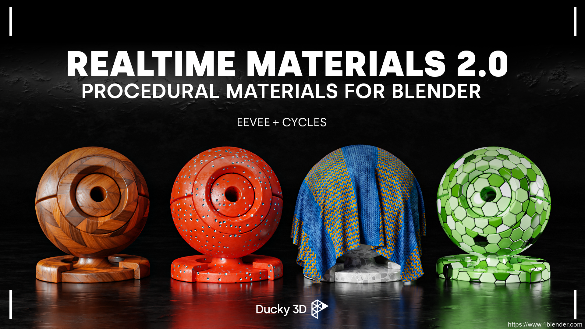 Blender插件-200组真实程序纹理材质预设Blender Market Realtime Materials For Blender v2.0