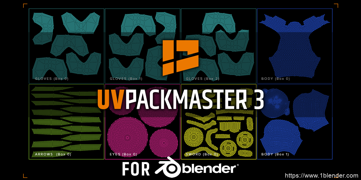 Blender插件-GPU加速三维模型展UV贴图打包插件UVPackmaster 3.0.4 PRO for Blender