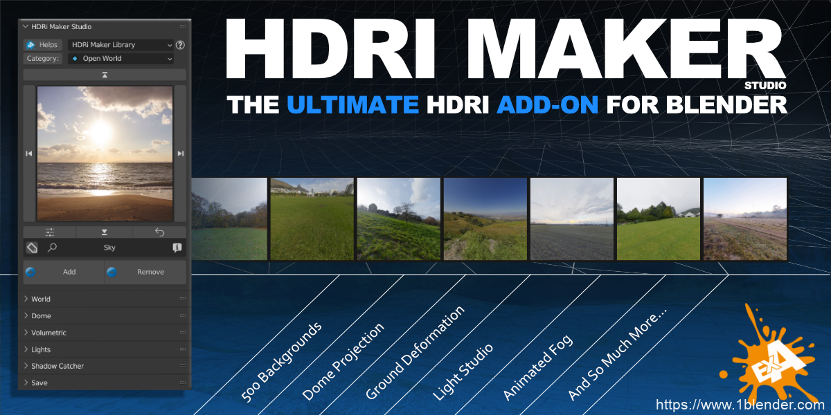 HDRI环境制作模拟Bleder插件 HDRI Maker 3.0.111 For Blender