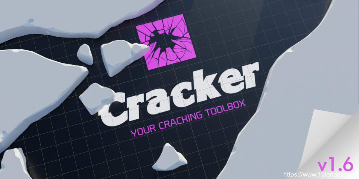 中文版Blender插件-三维模型裂缝破碎建模插件Blendermarket Cracker V1.60