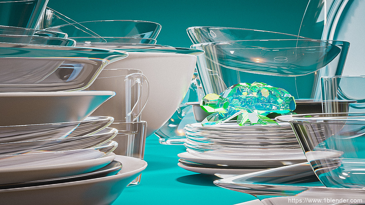 Blender三维真实玻璃材质着色器预设Blender Market – All Purpose Eevee Glass Shader + 使用教程