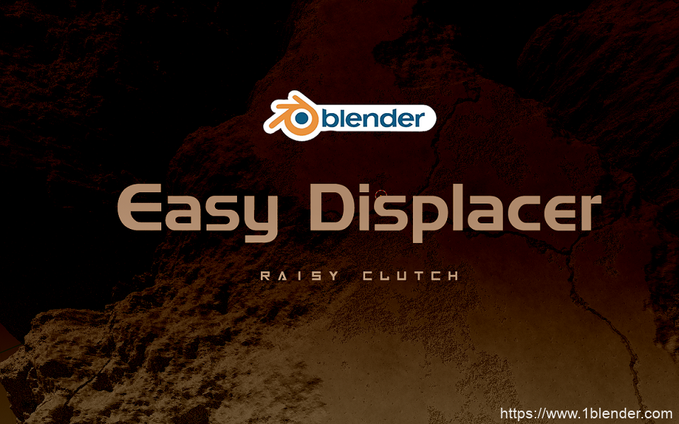 中文版Blender插件-轻松置换修改器贴图几何节点地形插件Easy Displacer Addon