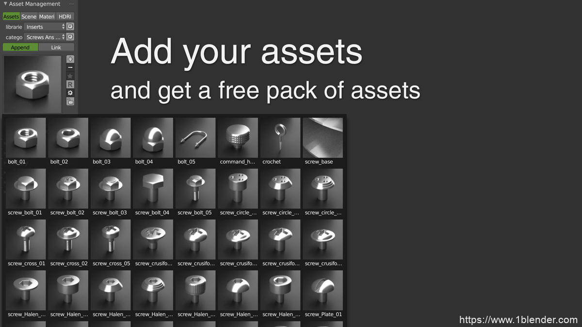 Blender插件-模型材质HDRI素材资产管理器插件Asset Management v2.7.5