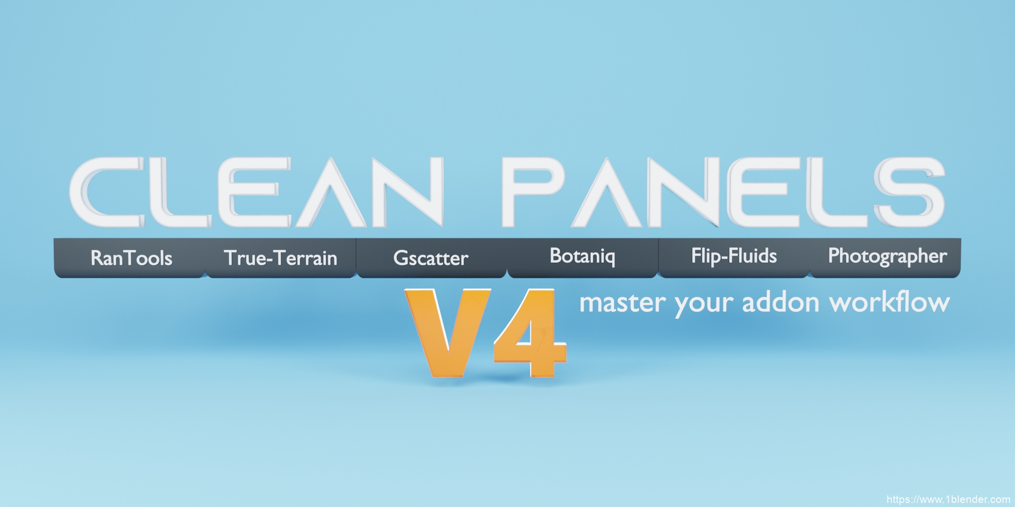 Blender中文版插件-超强N面板管理附加过滤下拉菜单插件Clean Panels v4.0.7