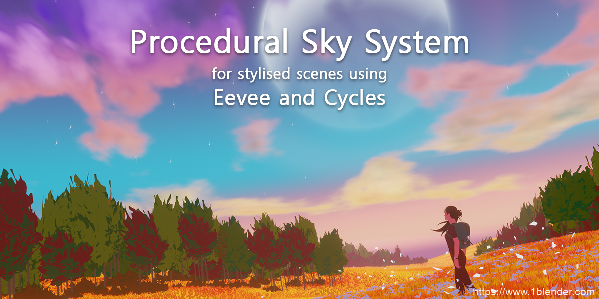 Blender插件-幻想卡通半现实主义程序化天空系统插件Procedural Sky System V0.2.1