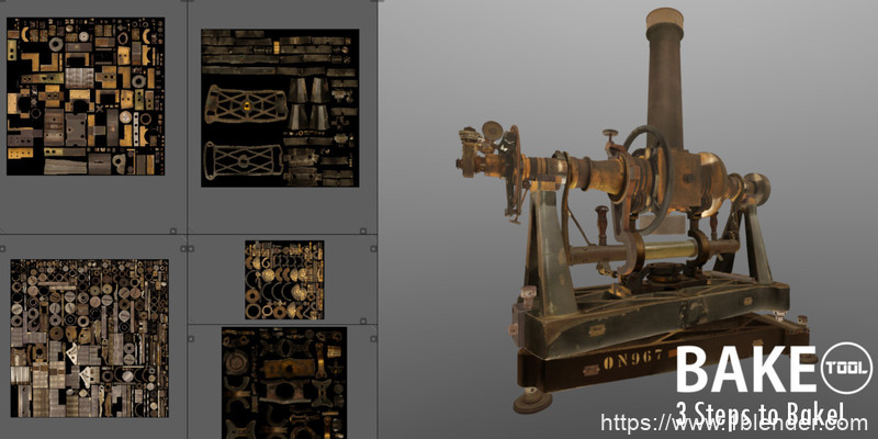 中文版Blender插件-烘焙工具插件Baketool v2.50，目前市场上Blender烘焙的最佳解决方案！