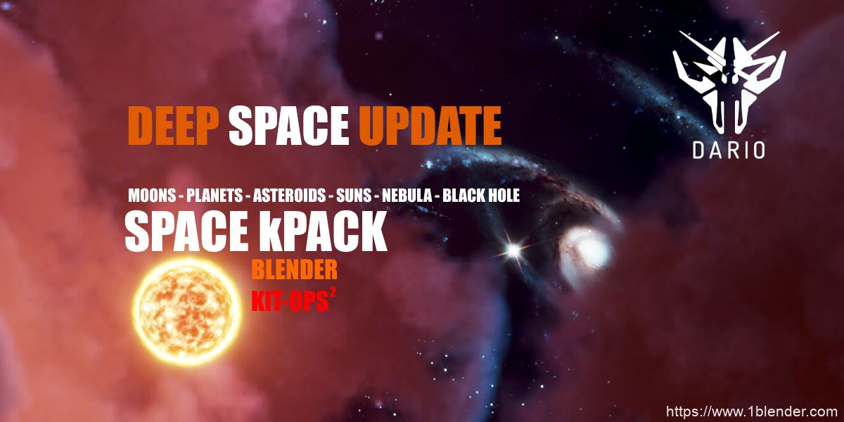 Blender史诗科幻太空场景三维行星程序生成器Kit Ops – Space Kpack