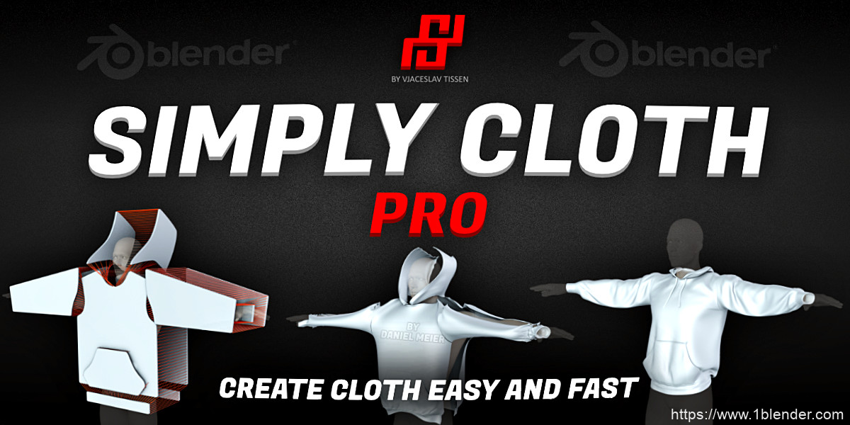 三维服装布料模拟生成器Blender插件Simply Cloth Pro v2.4 + Epic Assets