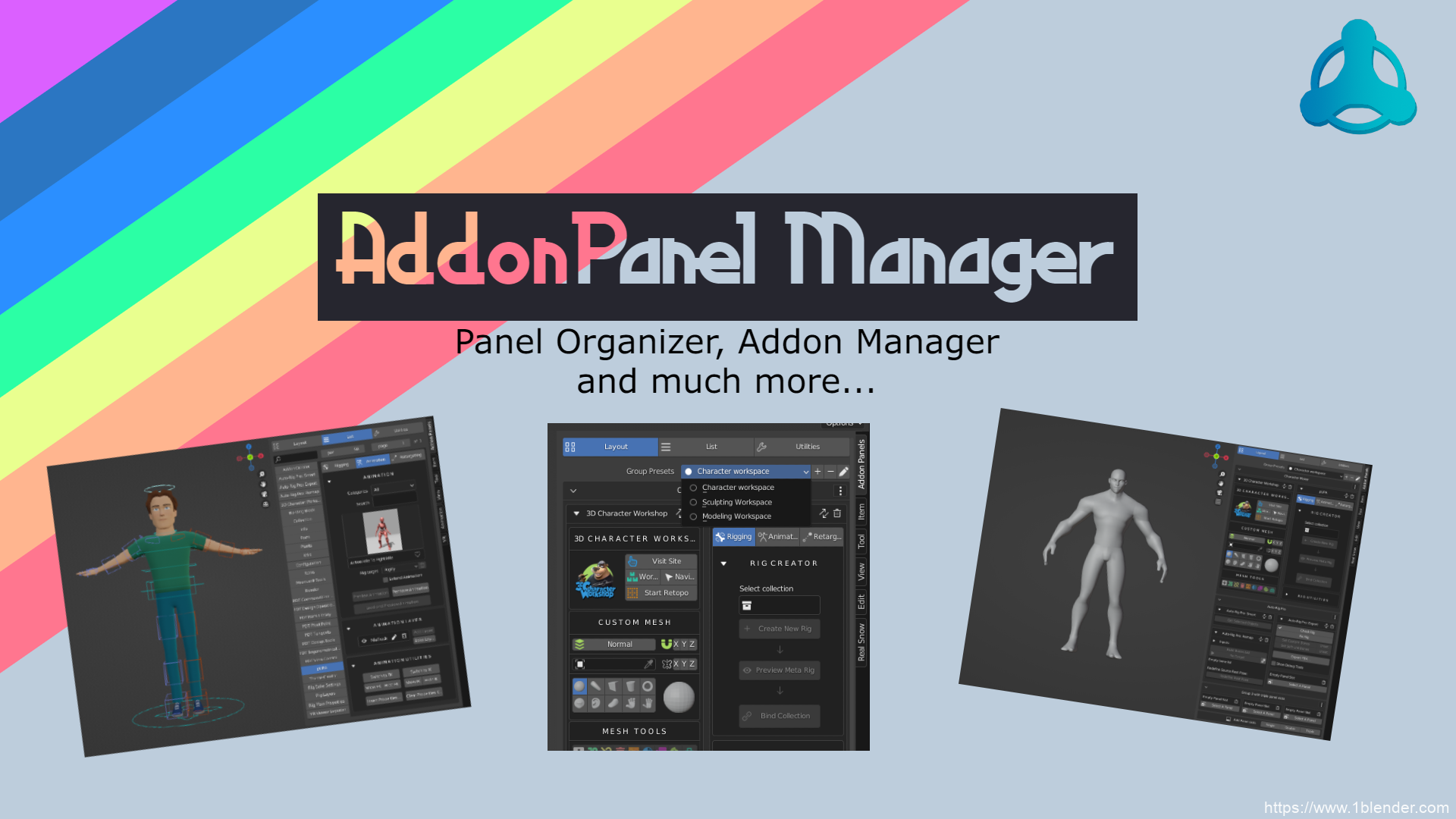 中文版-N面板插件管理器Blender插件Addonpanel Manager V1.6.0