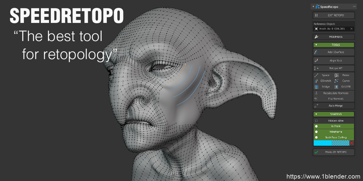 中文版Speedretopo v0.1.8 Blender插件 快速重新拓扑工具