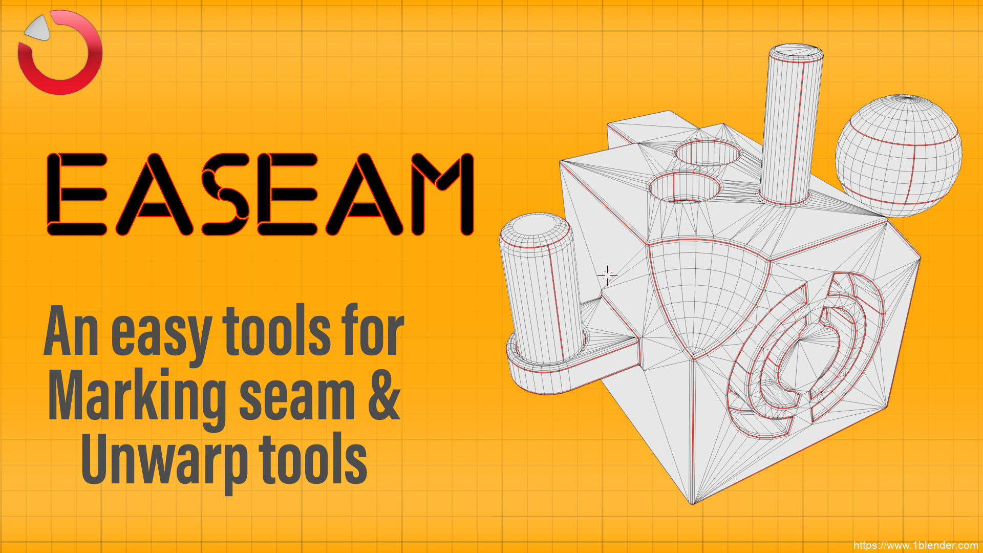 中文版Easeam v0.0.5 一键标记缝合边自动展UV标记接缝Blender插件