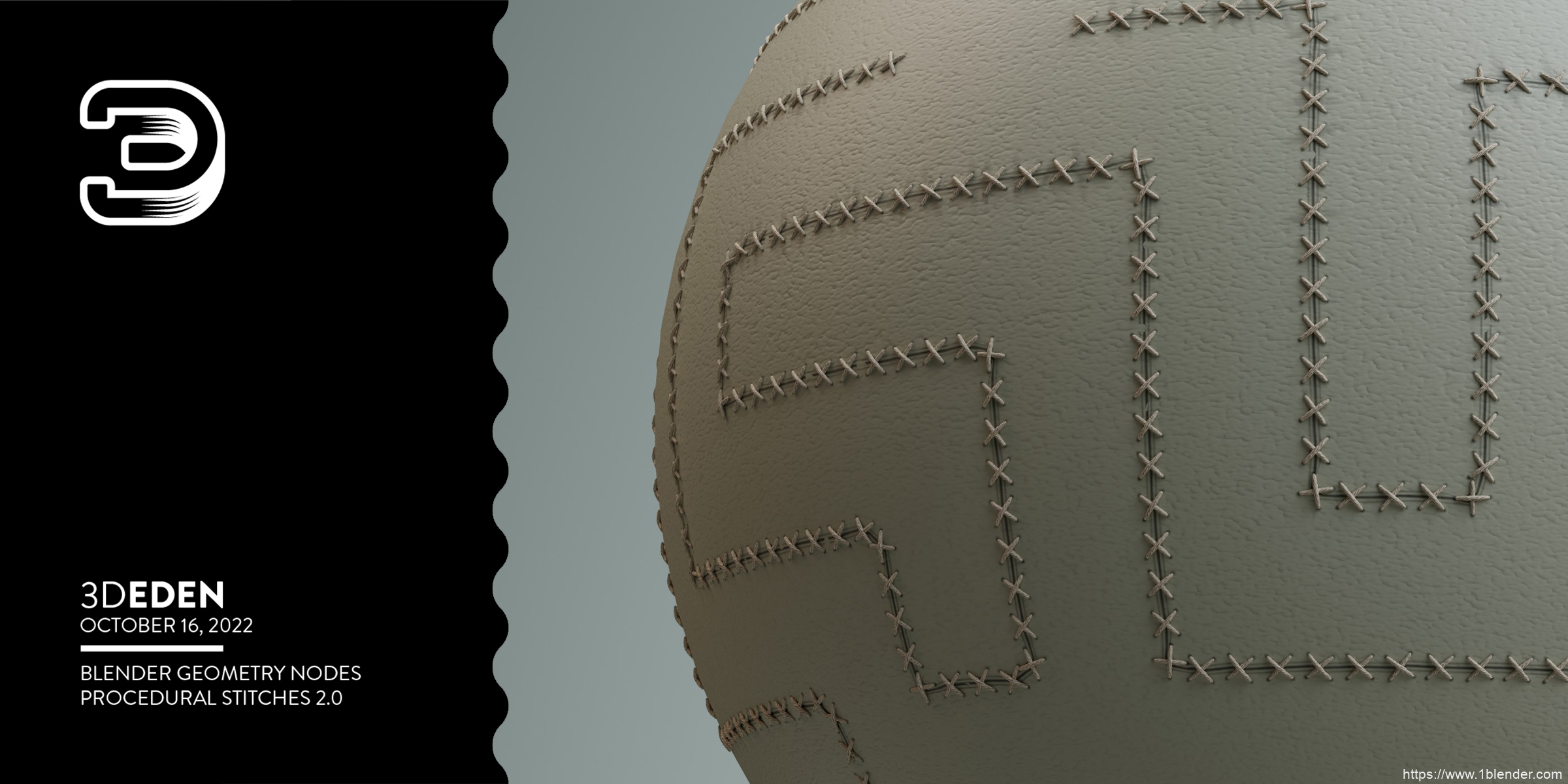 纹理布料细节接缝皱纹针迹生成器Blender插件Geometry Nodes Procedural Stitches v2.2