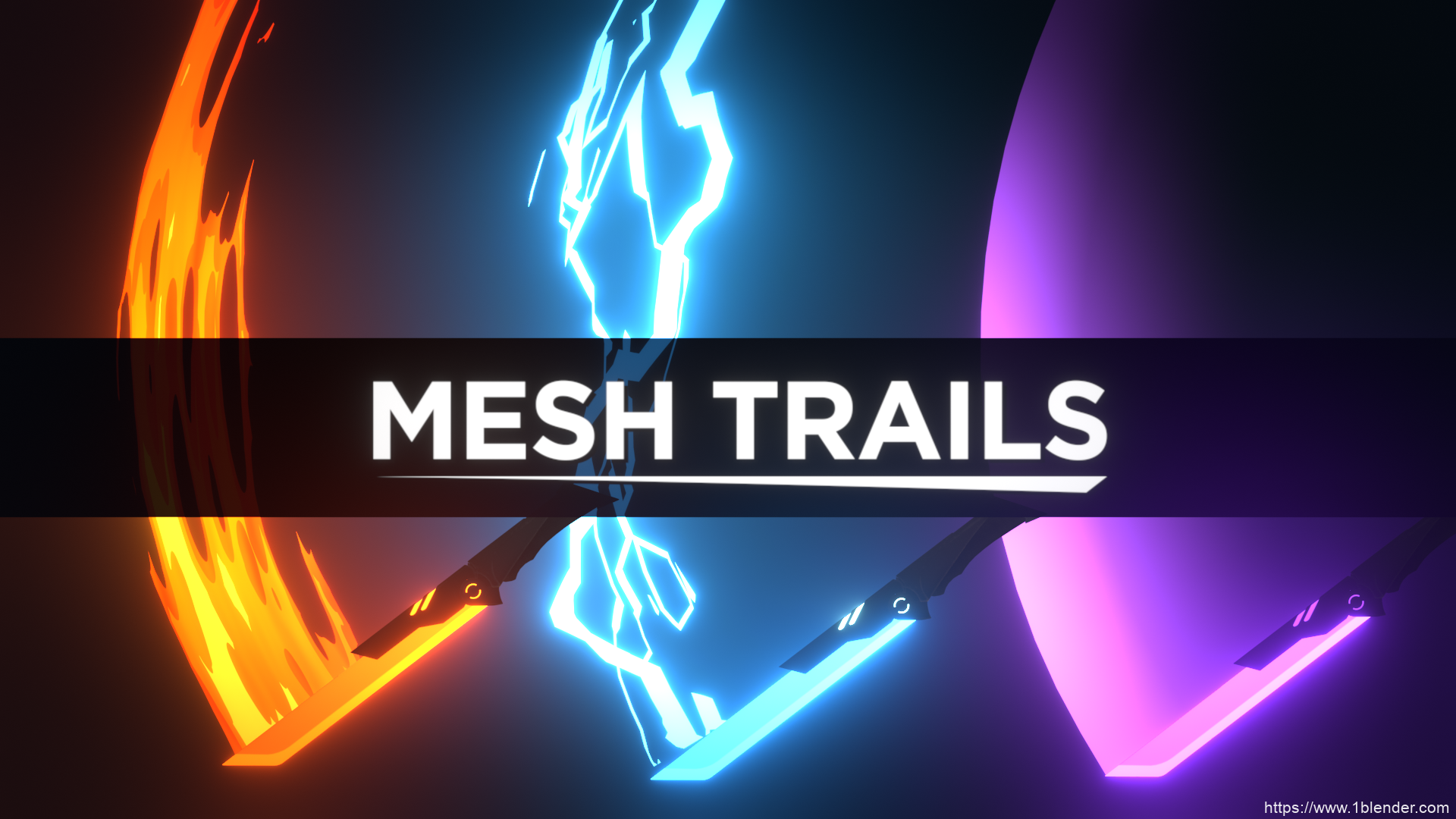 Blender中文版插件-卡通光效路径网格轨迹拖尾动画插件 Mesh Trails V1.3.3 + 预设包