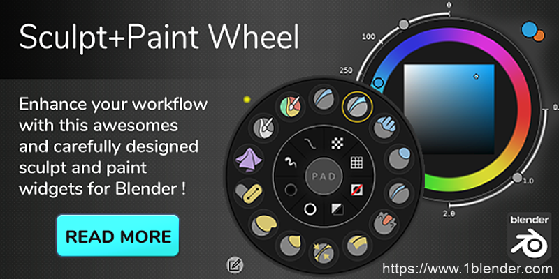 中文版Blender插件-三维雕刻绘图圆盘转轮助手Sculpt+Paint Wheel V3.0.1