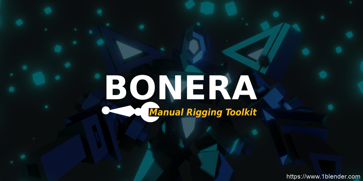 Blender插件-Bonera v1.3.1三维角色骨骼手动绑定工具箱