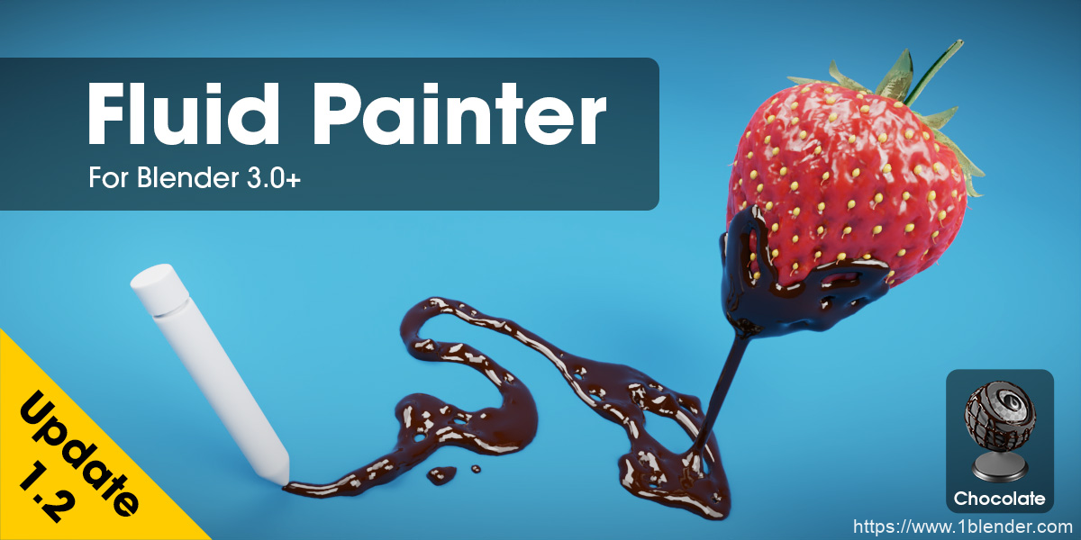 Blender中文版插件-几何节点流体画家液体绘制插件 Fluid Painter v1.2.16+使用教程