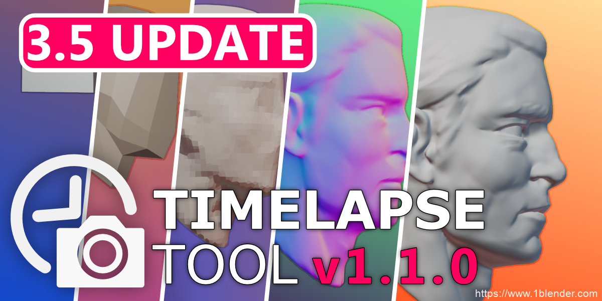 Blender中文版插件-场景模型变化延时记录多机位捕捉插件TIMELAPSE Tool v1.1.1